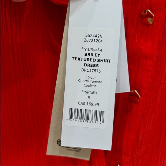 Briley Textured Shirt Dress - Cherry Tomato Color - Like new - Picture 12 of 13